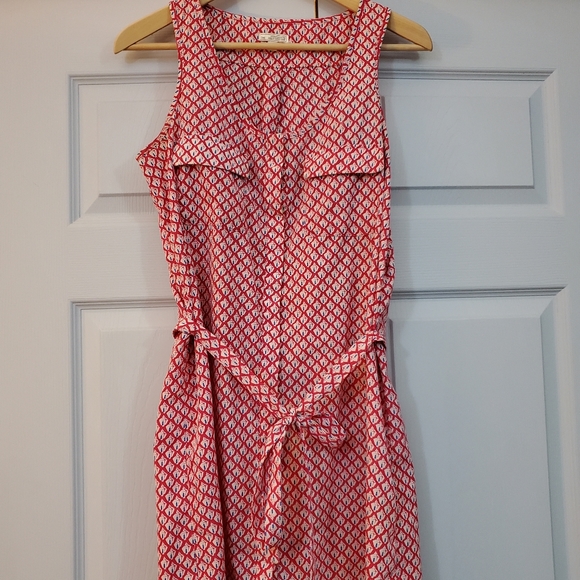 Gap Sleeveless Pink Red Summer Button down Dress Size small - Picture 1 of 5